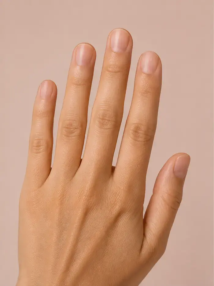 Antes do resultado demonstrativo de nail art